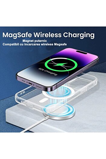 bzstore Husă de telefon, MagSafe, compatibilă cu iPhone 15, transparentă