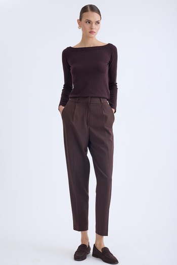 Vitrin High Waist Fabric Trousers