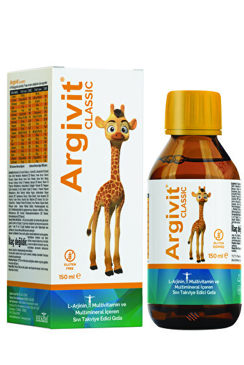 Argivit L-Arginine Multivitamin & Mineral Syrup 150ml - Natural Orange & Vanilla Flavor