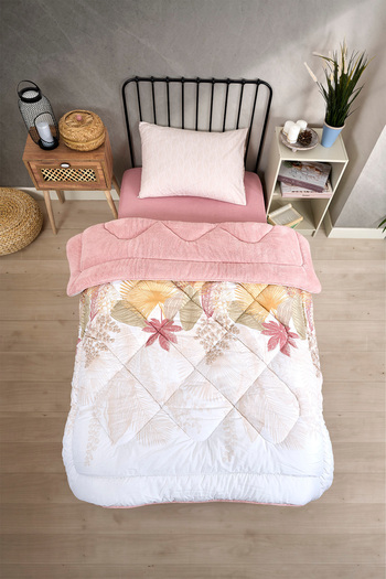 Sudemhome Single Double Sided Luxury Welsoft Elite Quilt Soft Fleece Quilt and Pillow Case Alena Powder