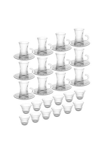 Dania Luxury Saudi hospitality set - 36 pieces of tea cups and coffee cups with an elegant glass design