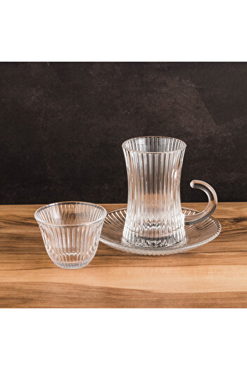 Dania Luxury Saudi hospitality set - 36 pieces of tea cups and coffee cups with an elegant glass design