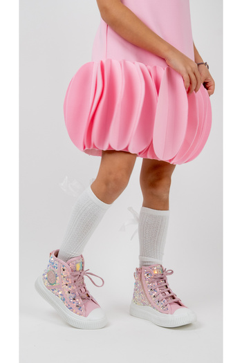 kids A more Magic Kız Çocuk Pullu ve Bağcıklı Pembe Renk Sneaker
