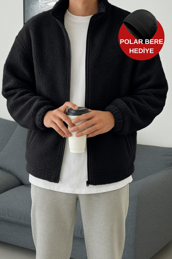 GHASSY CO. Men's Heat Thermal Underwear Outer Sherpa Autumn Winter Full Zip Plush Fleece Sweatshirt