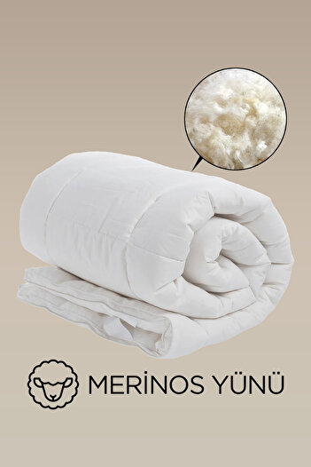 BEYAZLALE Single Lamb Wool 100% Natural Quilt |   Organic Merino Wool Quilt with Special Bag