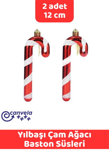 CANVELA 2 Pieces Christmas Pine Tree Cane Ornaments