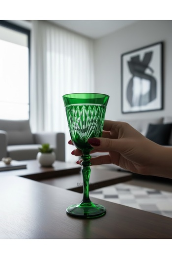 DECOSTYLE Bella 100% Handmade Decorated Glass Goblet Cup (Sagon)