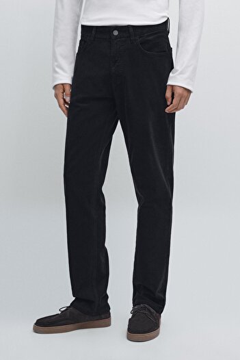 Massimo Dutti Fitilli kadife slim fit denim pantolon