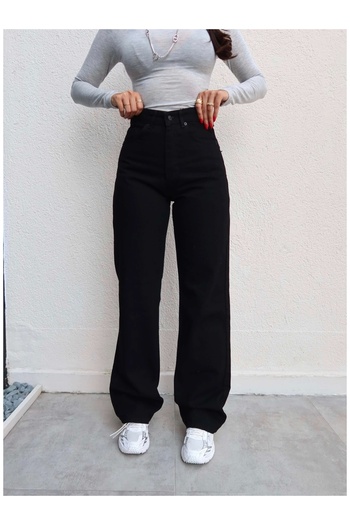 ESRAHELVACI Dark Black Straight Orj Jeans