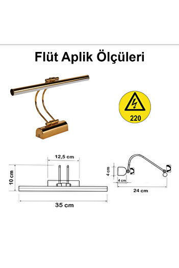 Merwish Flute Sconce 35 cm Led Wall Lamp 4000K Soft White Light