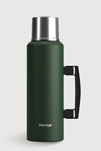 Stevig 4 Camp Classic Vacuum Steel Thermos with Handle 1.5 Lt. Green St-206