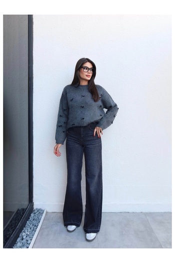 ESRAHELVACI Wide Leg Jeans with Lycra Detail at the Cuffs