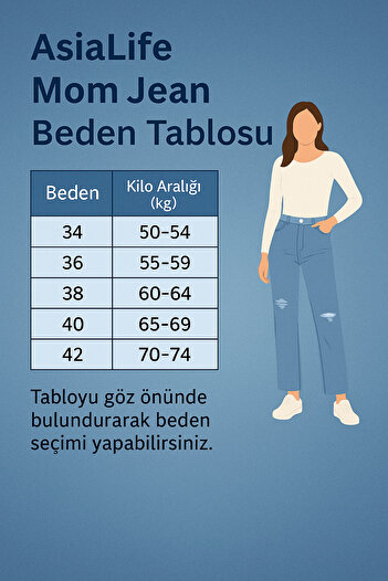 Asia Asi?a Yüksek Bel Eski?tmeli? Mom Jean