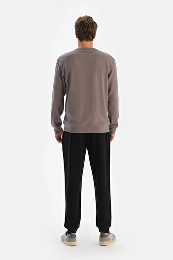 Dagi Men's Gray Modal Bis Collar Sweatshirt