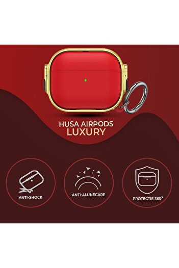 Timebox Protective case for Apple Airpods Pro, shockproof and anti-scratch - Luxury, Red/Gold