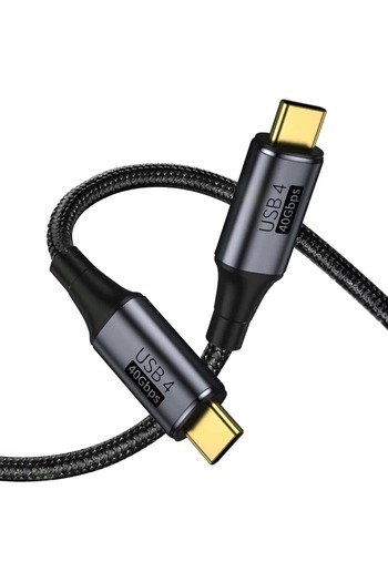 Timebox Cablu de date și încărcare rapidă, USB 4, 100W, 40Gbps, Type-C la Type-C, 8K, 4K, 60Hz, 1.2m