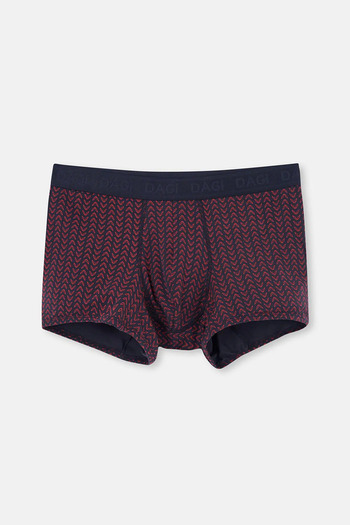 Dagi Red-Navy Blue 3-Piece Patterned Micro Modal Boxer