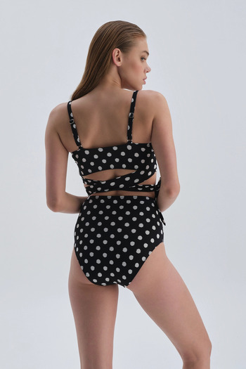 Dagi Black and White Covered Bralette Bikini Top