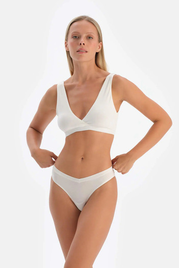 Dagi Εκρού Micromodal Thong εσώρουχο