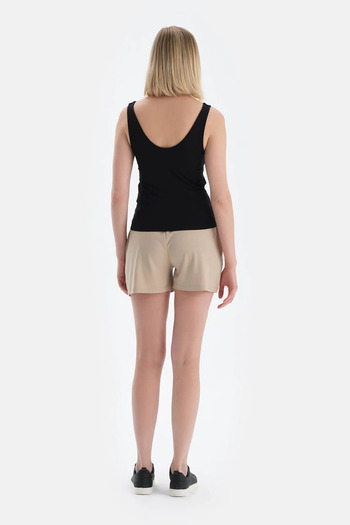 Dagi Black V-Neck Thick Strap Tank Top