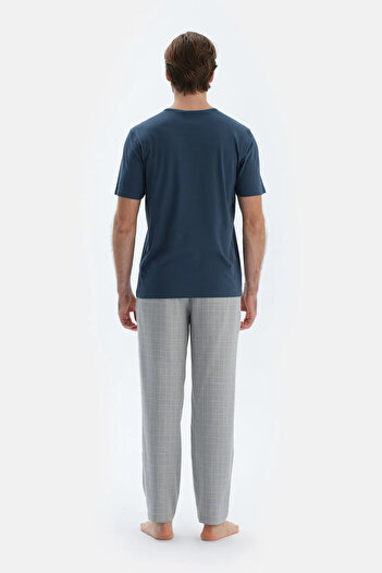 Dagi Gray Plaid Woven Trousers