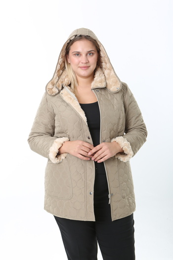 TUTveAL Collection Imported, Soft Fur, Water Repellent Coat,Plus Size,Rabbit Fur Coat,Quilted Coat,Premium Series