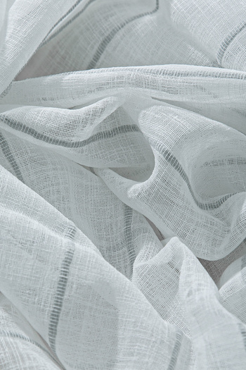 Premier Home Louison Tulle Curtain Gray Striped 300X280