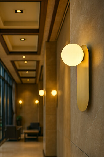 VENON 1 Piece Mat Gold Ellipse Metal Sconce Glop White Glass Wall Lamp Bedroom-Headboard-Hotel