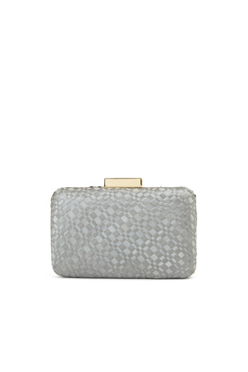 Network Gri Kadın Örgü Desenli Kadın Clutch