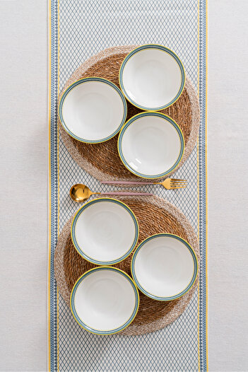 RUBİ PORSELEN Dubai 6-Person 16 cm Premium Porcelain Soup Bowl Set