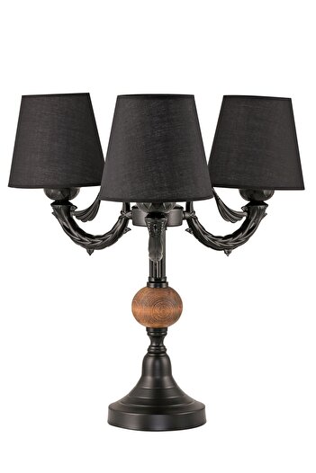 DEDE Black Black Triple Lampshade Table Lamp - With Hat