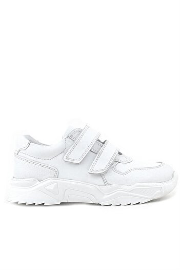 Rakerplus Genuine Leather White High-Top Girls' Sneakers Shoes