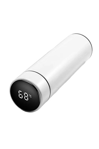 Rotixfy Smart Thermos Mug with Large Screen, 500ml, Stainless Steel, Thermal Insulation 6-12 hours, White