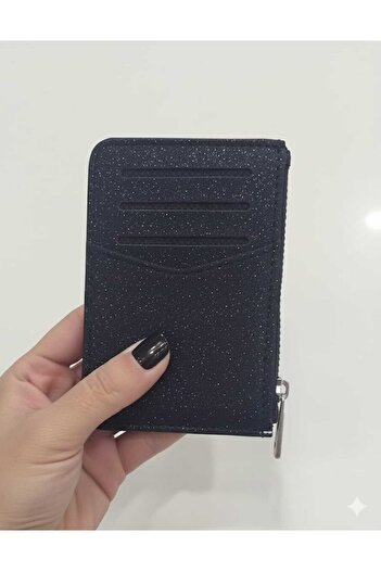 Uzs pace Women's Glittery Zippered Coin Compartment Glittery Stylish Mini Foldable Wallet & Wallet Black