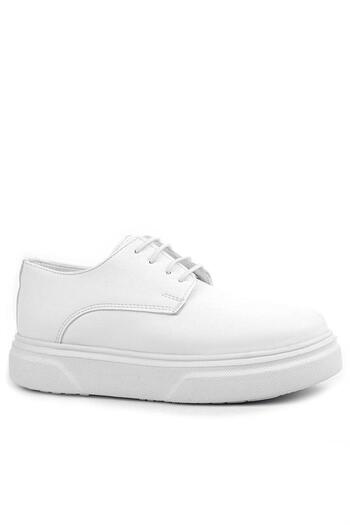 Rakerplus Pantofi clasici pentru copii Derby White Skin cu talpă înaltă