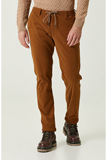 Network Duble Paça Camel Fitilli Pantolon