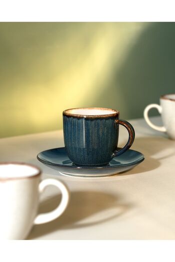 Madame Coco Hiver 2-Person Coffee Cup Set - Indigo