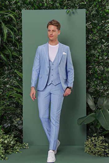 Efor TK 872 Slim Fit Mavi Klasik Takım Elbise