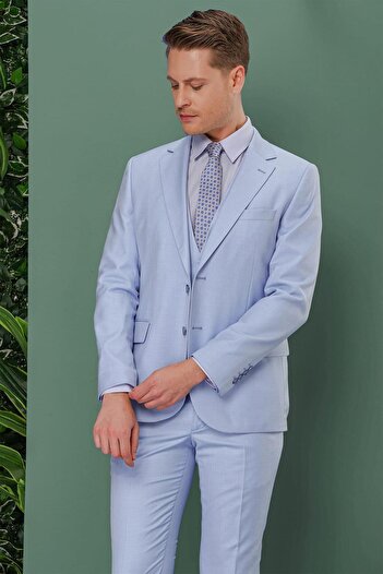 Efor TK 871 Slim Fit Mavi Klasik Takım Elbise