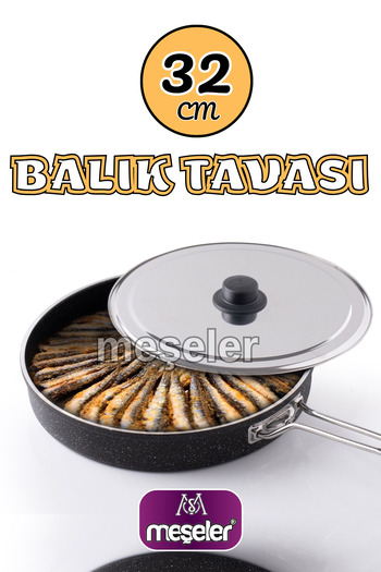 MEŞELER Granite Deep Fish Pan 32 cm (Pancake Pan + Pie Pan)