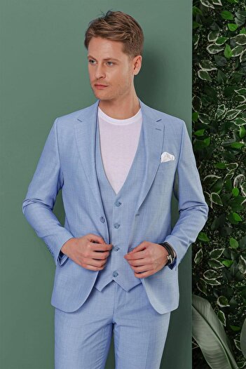 Efor TK 872 Slim Fit Mavi Klasik Takım Elbise