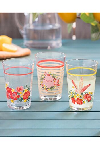 Madame Coco Flamingo Water Glass Set 290 ml 3 Pieces