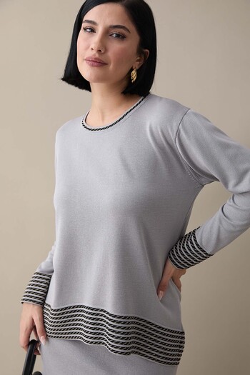 InStyle Γκρι Σετ με Φούστα Piping Stripe
