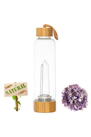 XTERRA Natural Amethyst Crystal Bottle for Water Energization | 550 ml