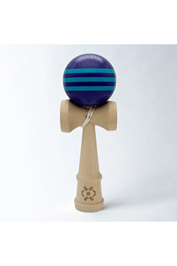 Kendama Interactive Wooden Toy 18 cm, Skill Game for Children and Adults, Purple Blue