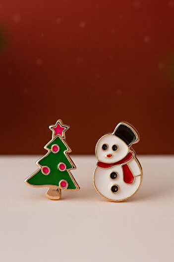 Jaida Moda Women's Snowman and Christmas Tree Figure Christmas Earrings