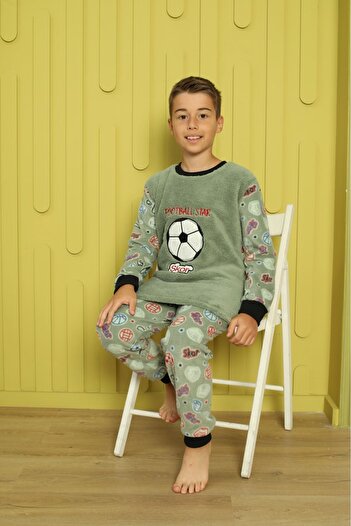 sharin Set de pijamale din lână Welsoft cu model pentru băieți (PREFERĂ O MĂRIME MAI MARE) 6E-5557