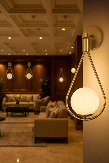 VENON Gold Sconce Drop - 1 Modern Hotel Sconce