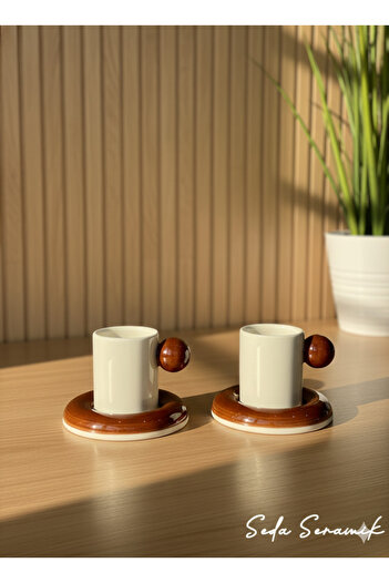seda seramik Handmade 9 Color Dragee Series 4-Piece Coffee Cup Set for 2 People