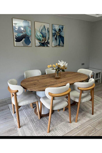 Home Bohem ahşap masa sandalye takımı